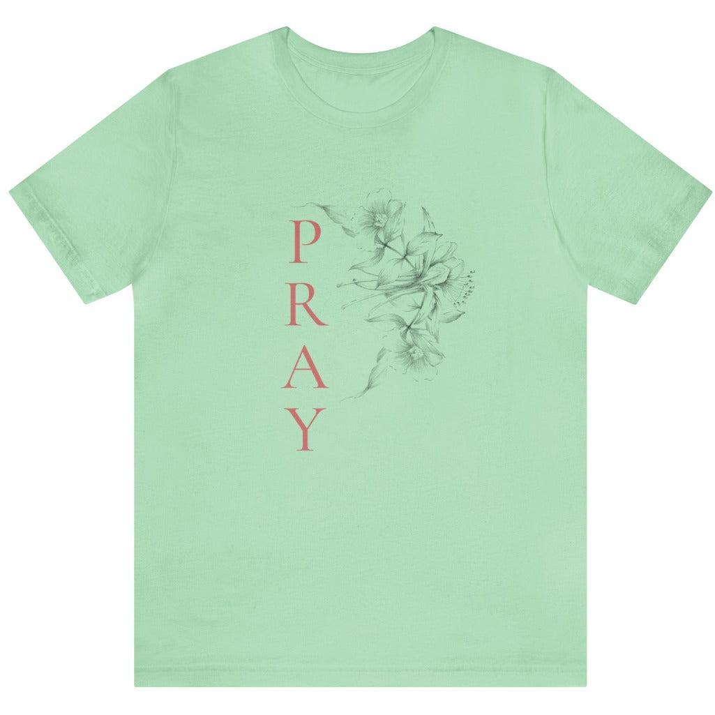 Pastel Blooms Short Sleeve Tee Mint | Prayility Apparel
