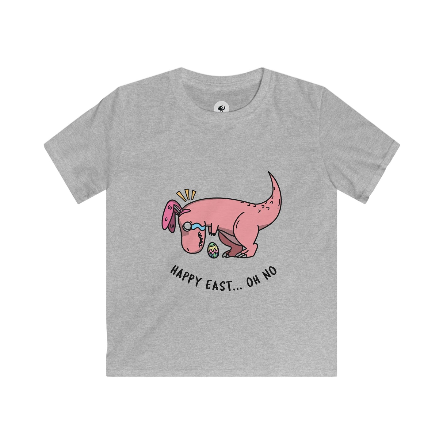 Kids Dino Easter Tee - "Happy East...Oh No"