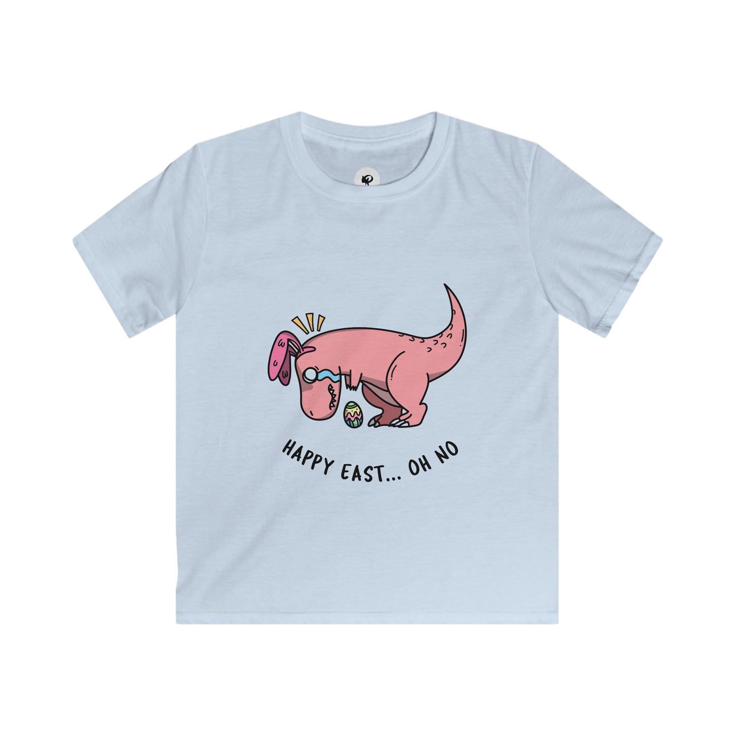 Kids Dino Easter Tee - "Happy East...Oh No"