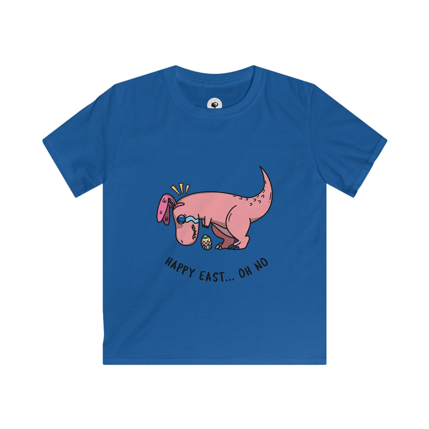 Kids Dino Easter Tee - "Happy East...Oh No"