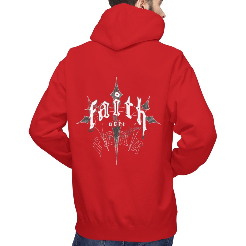 Faith Over Fear Hoodie in Red