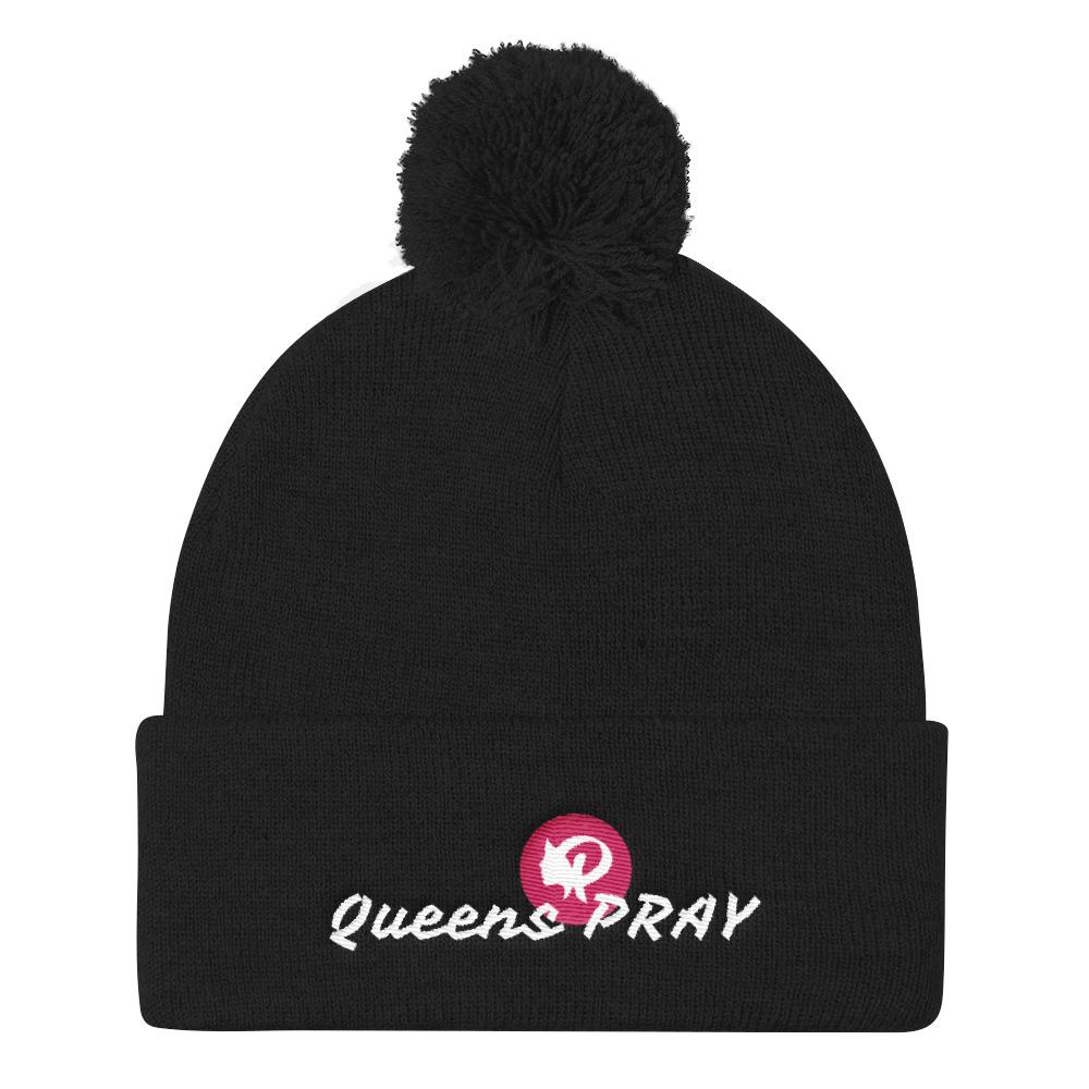 Queens PRAY Pom Pom Beanie - Prayility Apparel