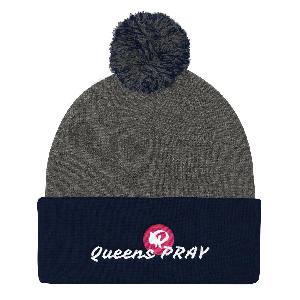 Queens PRAY Pom Pom Beanie - Prayility Apparel