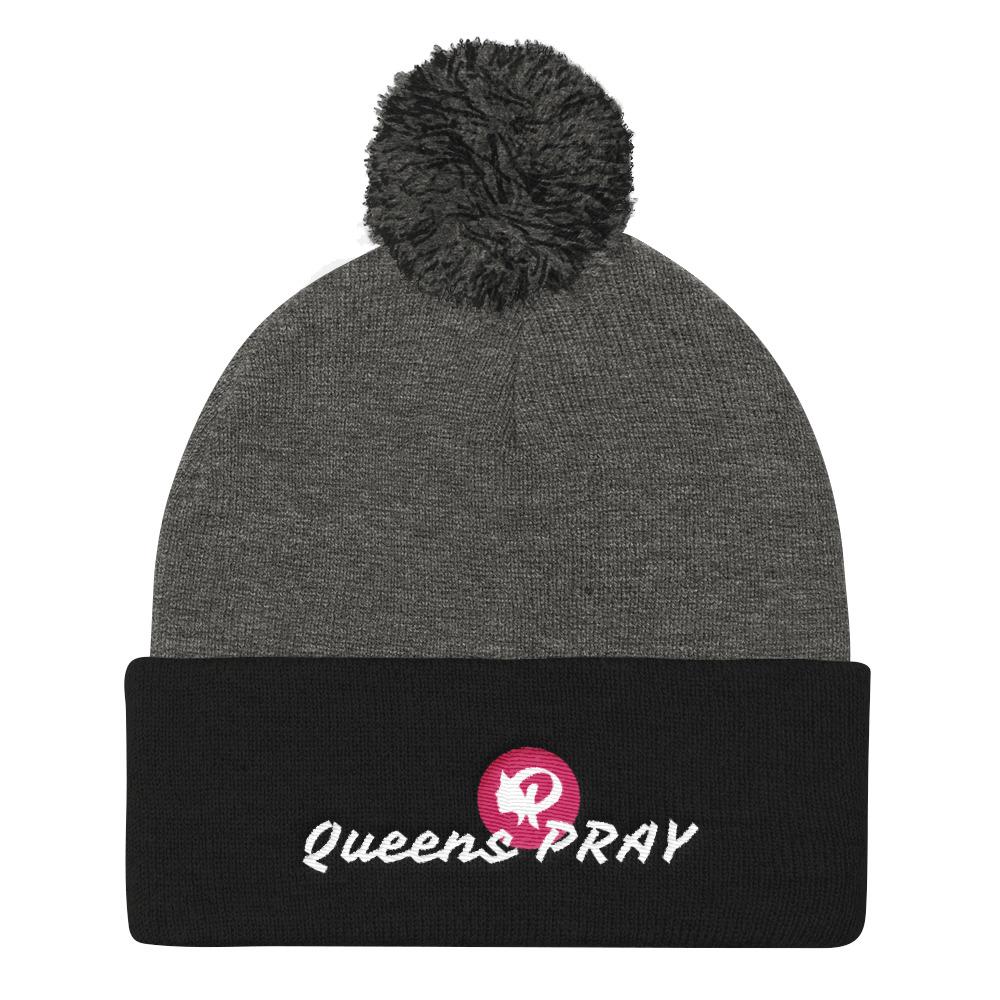 Queens PRAY Pom Pom Beanie - Prayility Apparel