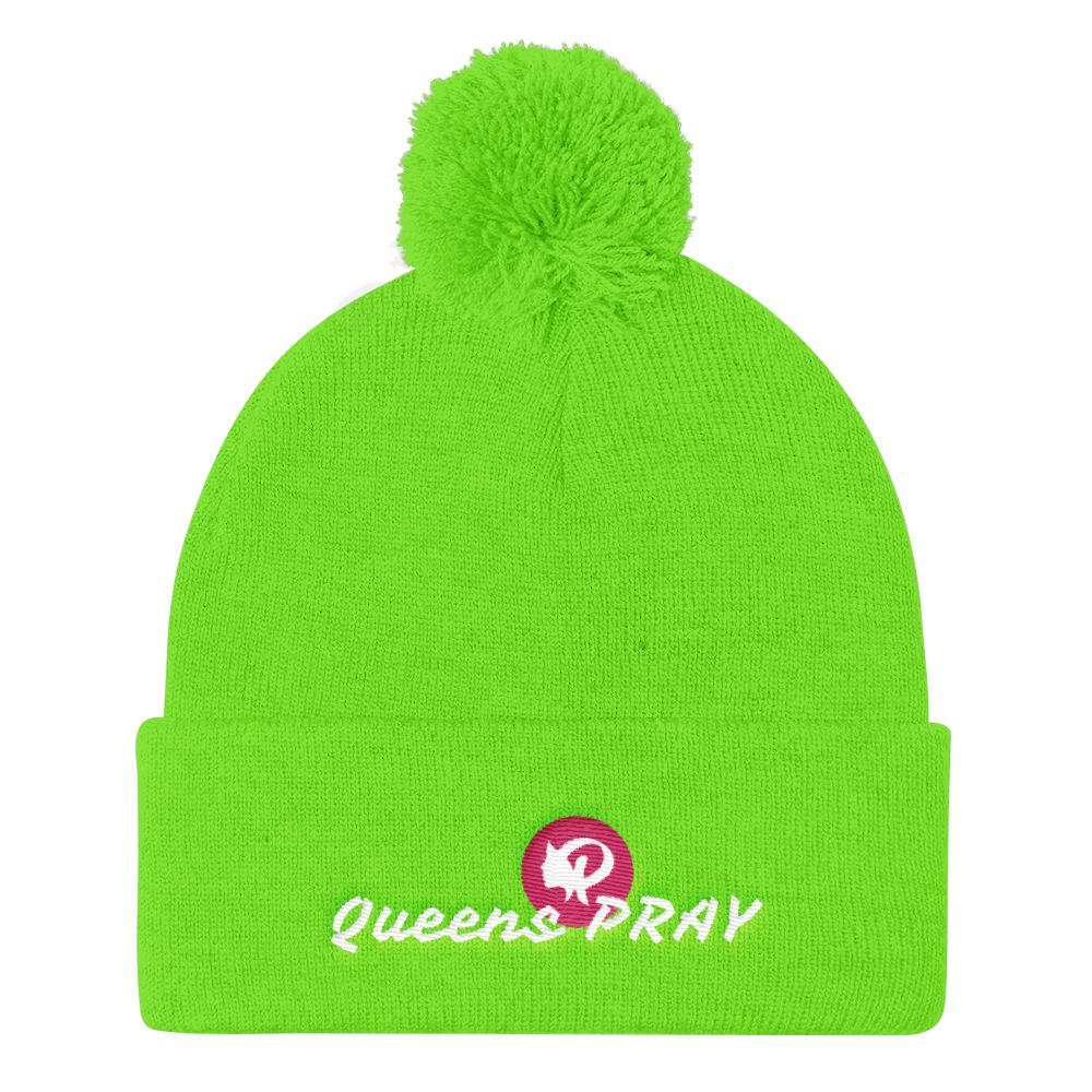 Queens PRAY Pom Pom Beanie - Prayility Apparel