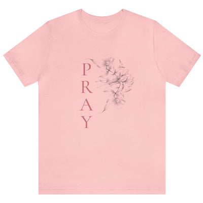 Pastel Blooms Short Sleeve Tee Pink | Prayility Apparel