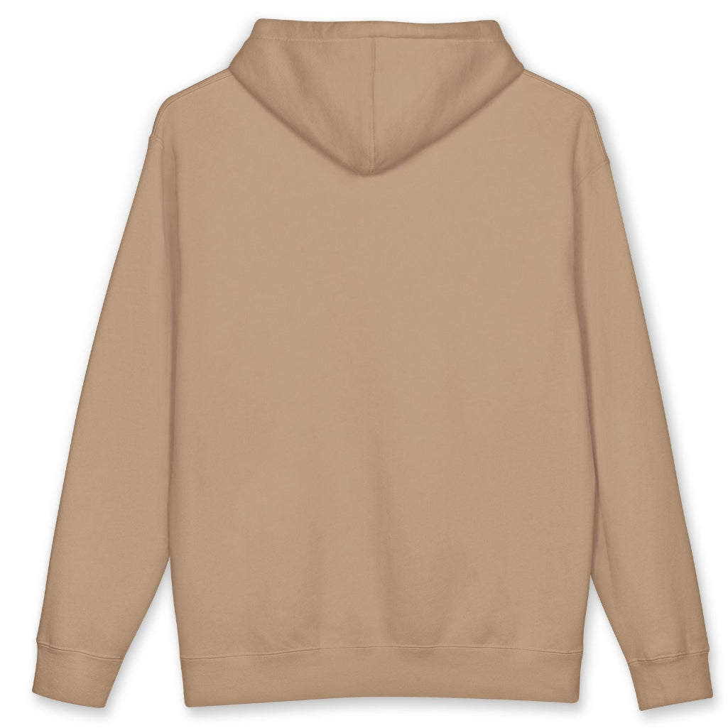Sand colored hoodie on a white background