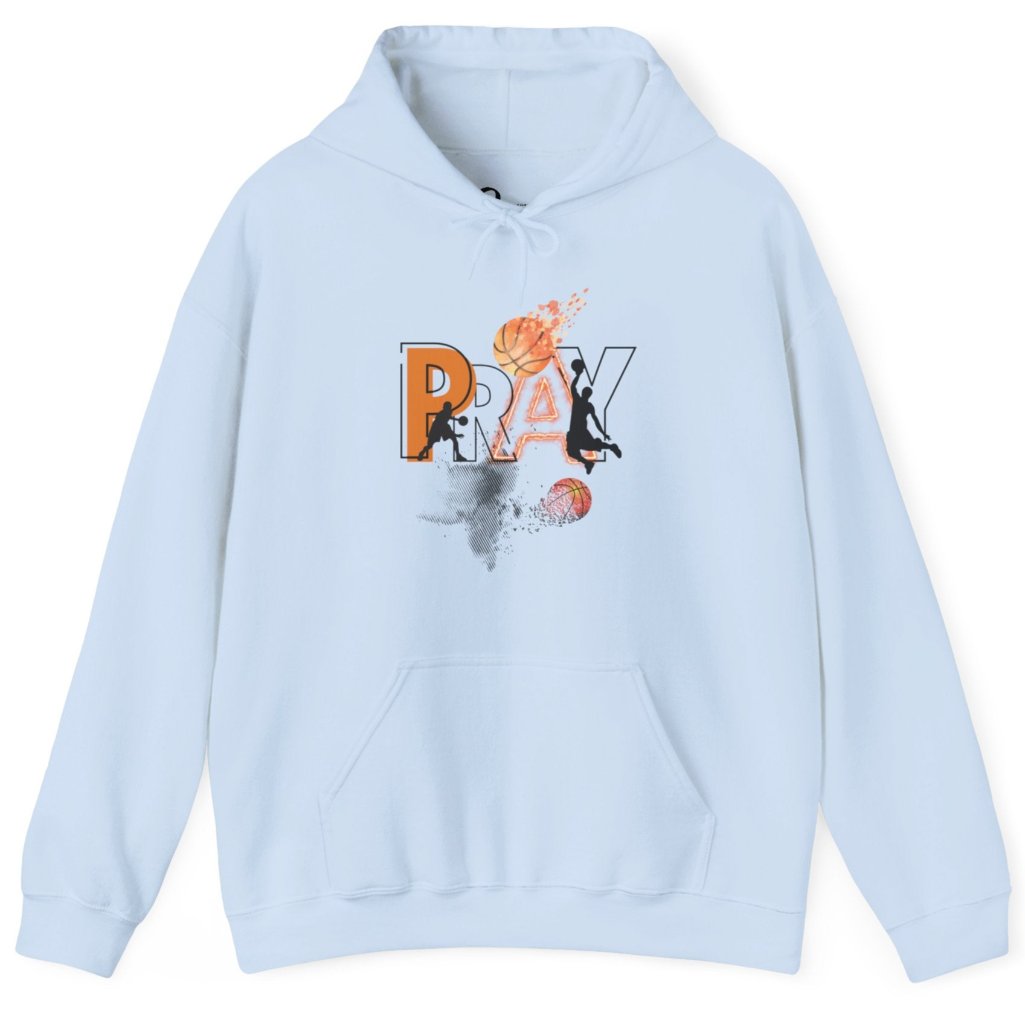 Light Blue Basketball PRAY Hoodie | Prayility Apparel