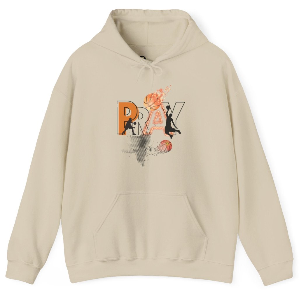 Sand colored Basketball PRAY Hoodie | Prayility Apparel