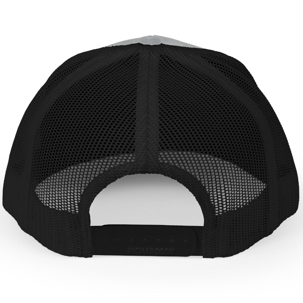 Black mesh cap on a white background
