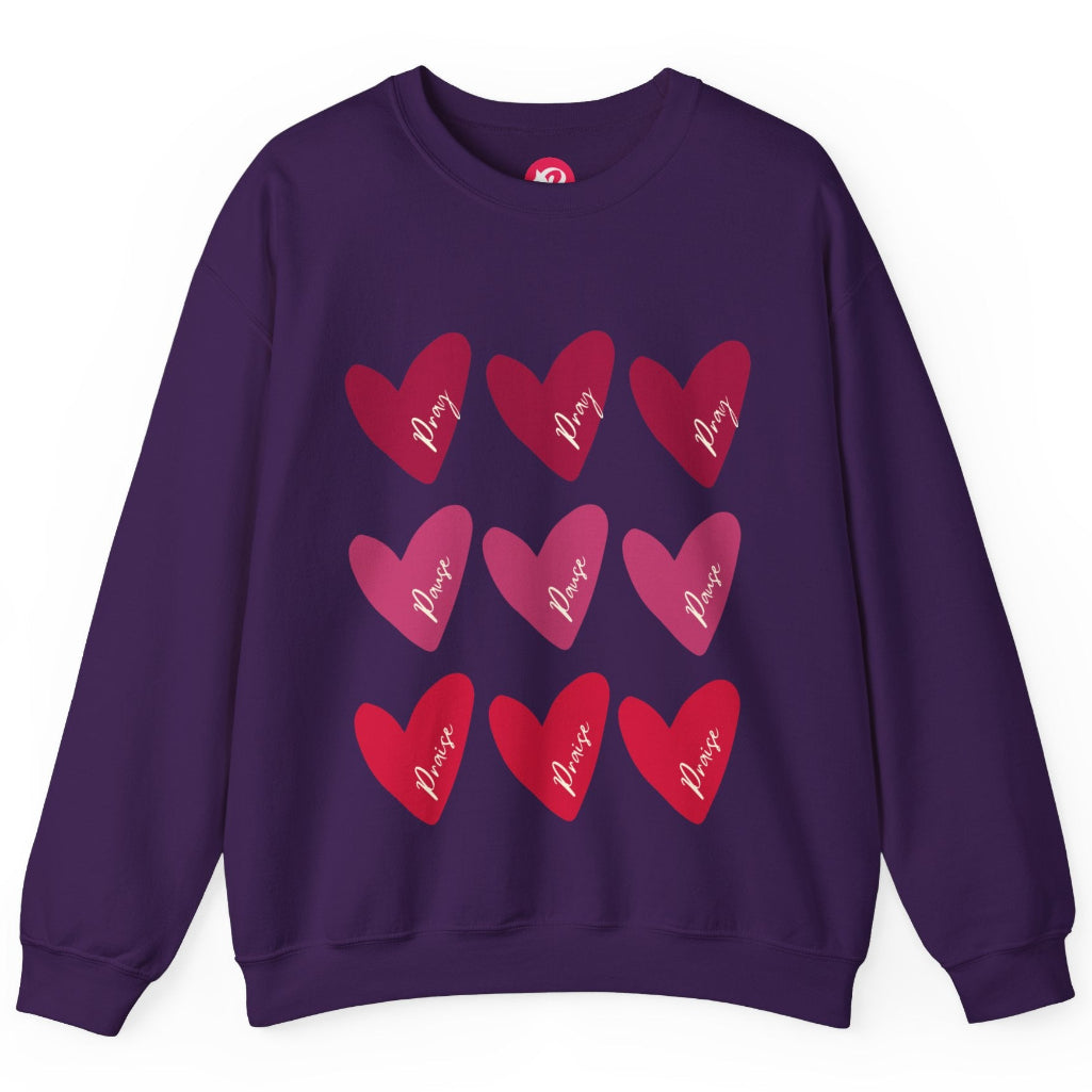 Heavy Hearts Crewneck Sweatshirt | Prayility Apparel