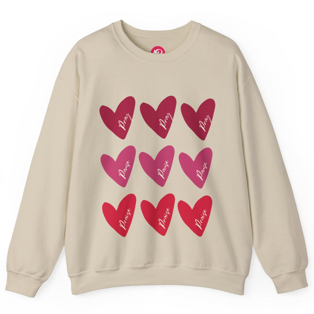 Heavy Hearts Crewneck Sweatshirt | Prayility Apparel