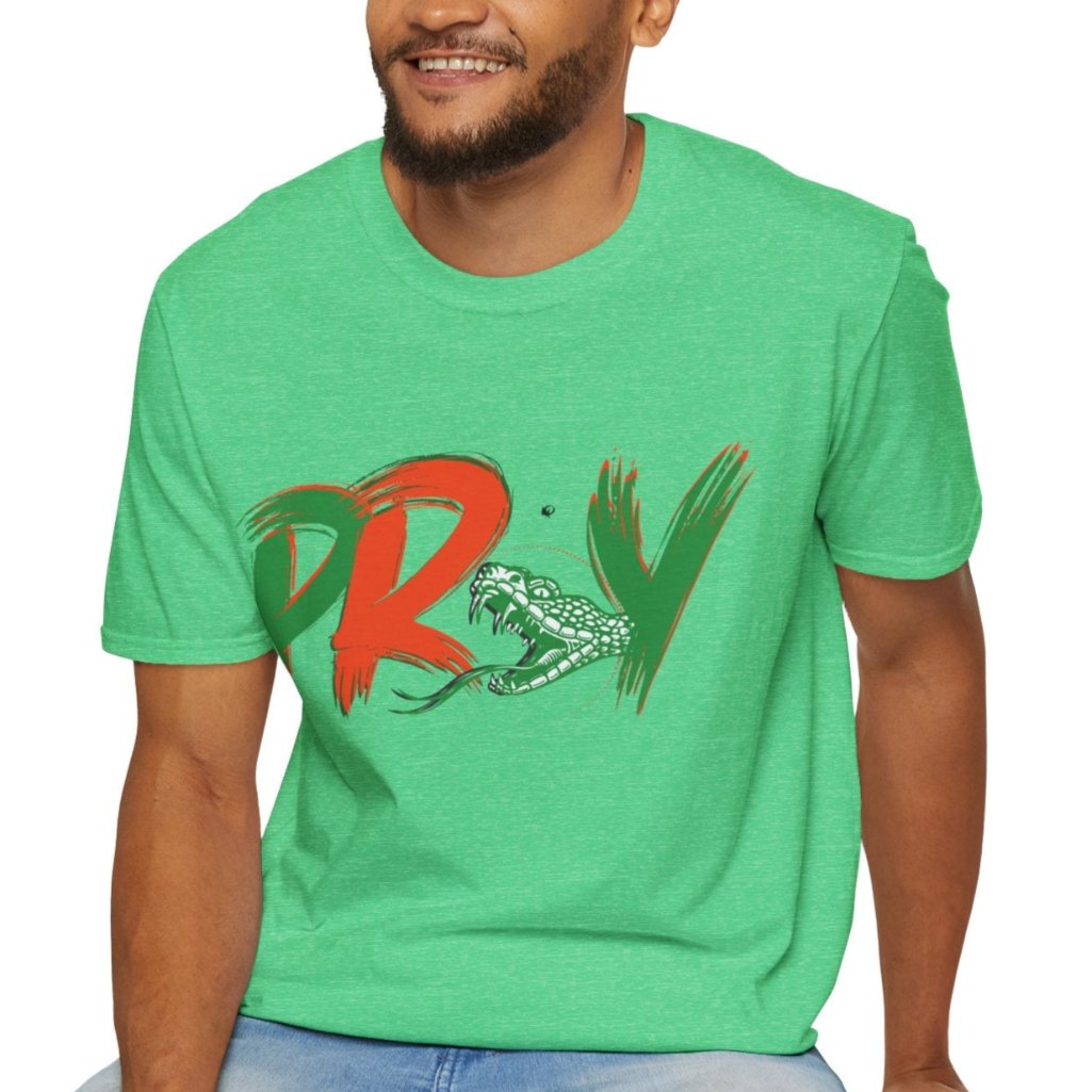 Man in a Heather Green T-shirt
