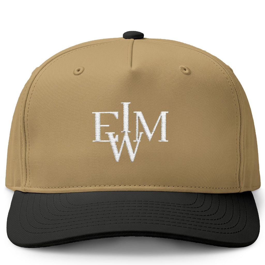 Monogrammed khaki hat IEWM Two-Toned