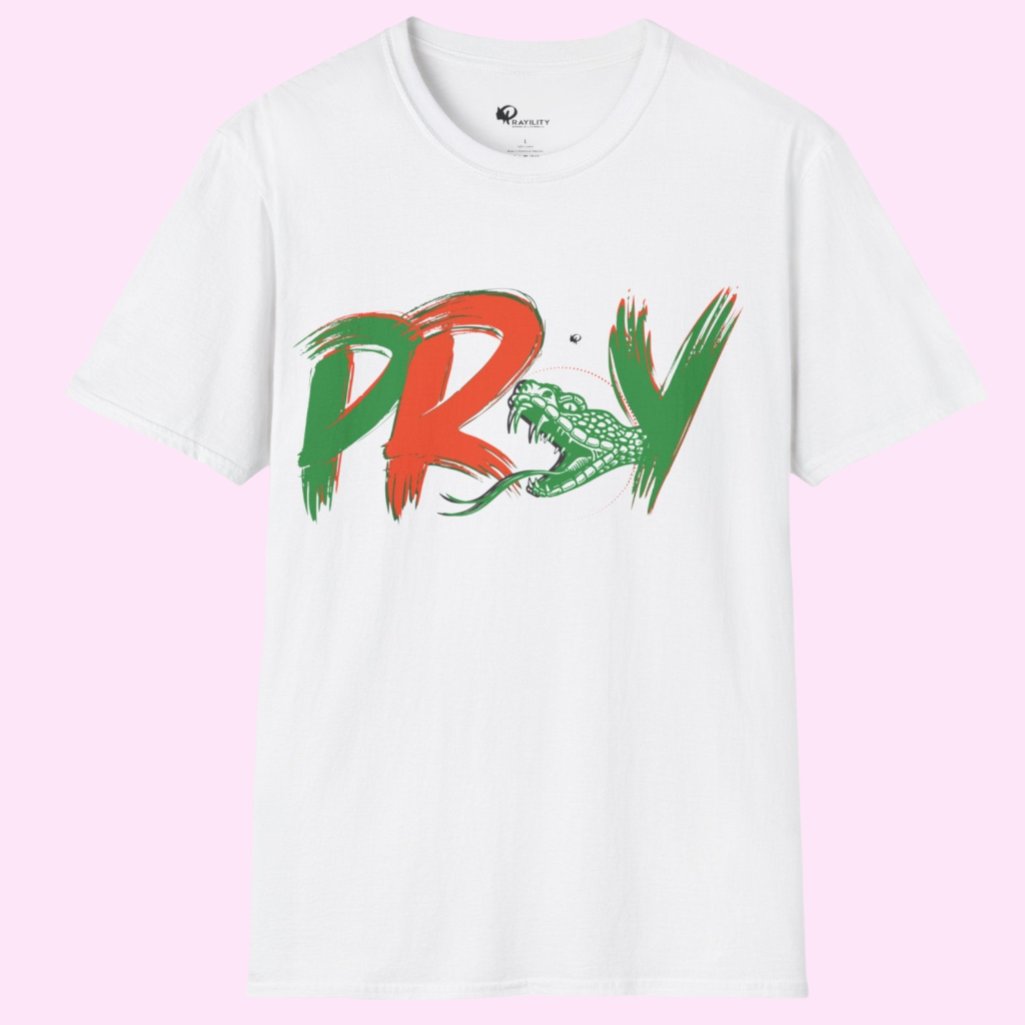 orange and green design tee