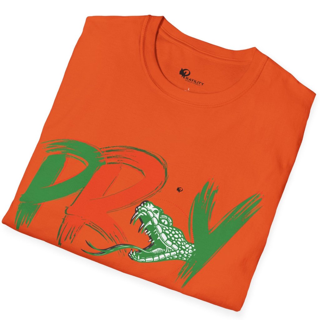 Folded Orange and Green t-shirt 