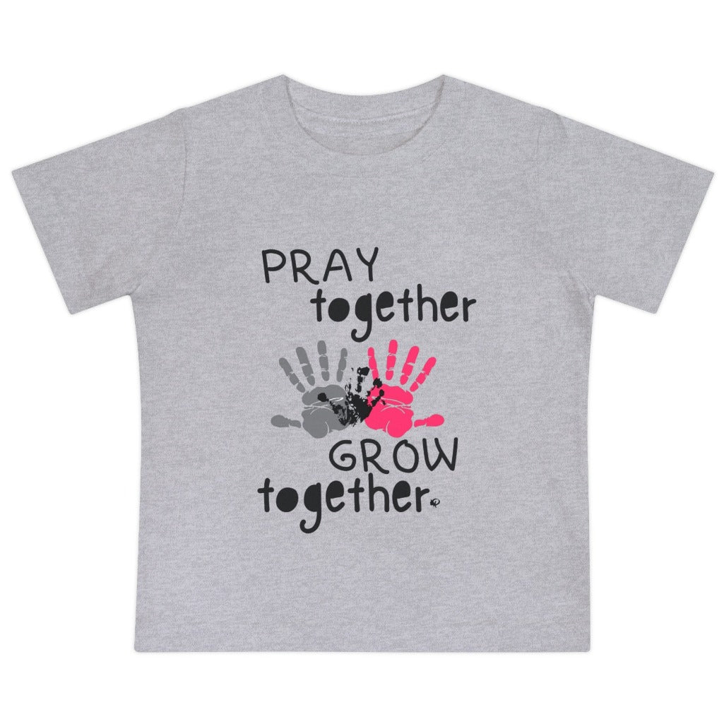 Gray Pray together baby t-shirt | Prayility Apparel